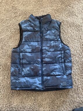 Gap Kids Blue Camo Puffer Vest